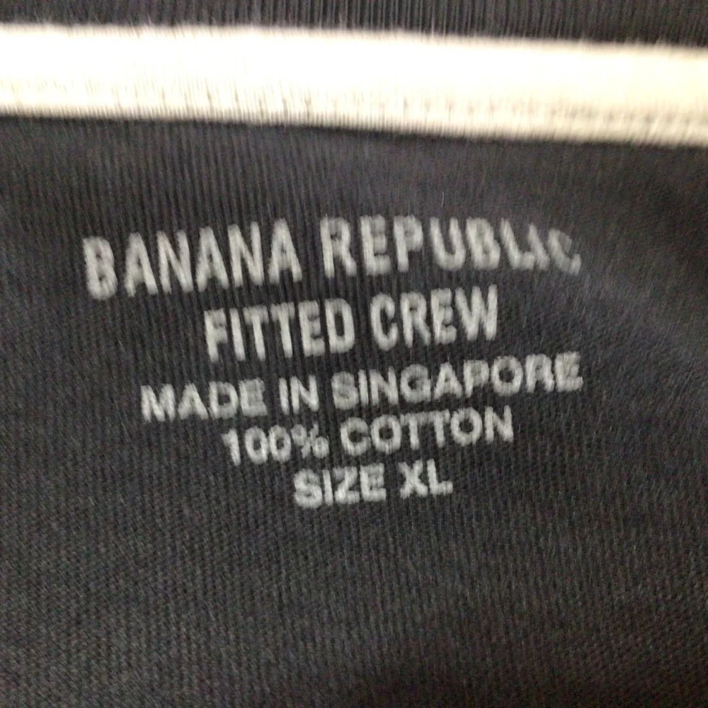 Men’s Banana Republic Black Fitted Crew Tee XL Cotton